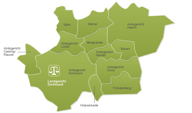 Landgerichtsbezirk Dortmund, Quelle Justiz NRW